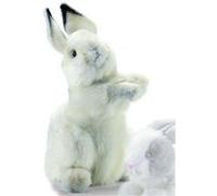 Peluche lapin blanc dressé 50 cm Blanc