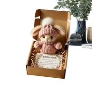 Peluche lapin câlin - Compagnon respectueux des câlins, animal en peluche portable avec tissu doux, mini jouet doté d'un confort léger, mot-clé Comfort Buddy à longue queue pour soulager le stress et