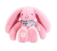 Doudou et Compagnie - Peluche Lapin Fleurette Grenadine 25 cm - Ultra douce, motif fleuri, rose