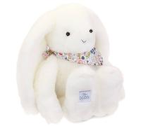 Doudou et Compagnie - Peluche Lapin Fleurette Blanc 35 cm - Ultra douce, foulard fleuri - DC4301