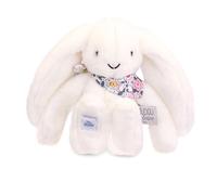 Doudou et Compagnie - Peluche Lapin Fleurette blanc 25 cm