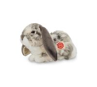 Peluche lapin gris allongé 30 cm