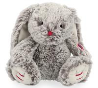 KALOO - Rouge Peluche Lapin Léo Gris Prestige 24 cm - Petite Peluche Douce en Fourrure Soyeuse - Doudou Lapin Grandes Oreilles - Dès la Naissance, K223002