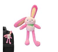 Peluche lapin - Lapin de Pâques de 27,9 cm, jouet à tirer, animale drôle en peluche douce, accessoire porte-clés pendentif mignon | Adorable choix de cadeau de printemps pour les anniversaires,