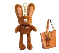 Peluche lapin, lapin en peluche - Oreilles tirant charme mignon - Lapin peluche jouet en peluche lapin porte-clés mignon décor sac d'école pendentif pour