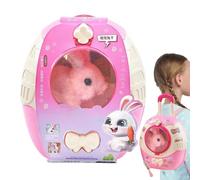 Peluche Lapin - Lapin Réaliste, Animal Électrique Interactif, Fonction Sonore | Sac à Dos pour Et, Jeu Portable, Divertissement Éducatif, Fun, Simulation Bambi