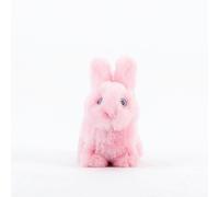 Peluche lapin léon assis rose