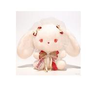 Peluche lapin Lolita avec noud papillon rouge et pierres précieuses, 25 cm