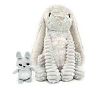 Peluche Lapin maman/bébé gris Ptipotos Les Déglingos