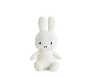 Peluche Lapin Miffy Velours côtelé éco 33 cm Blanc - Bon Ton Toys