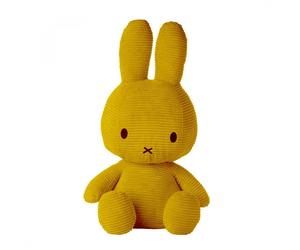 Peluche lapin Miffy velours côtelé moutarde 50 cm