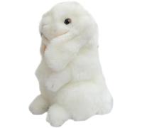 Peluche Lapin simulé, Animal Lapin en Peluche, Jouet Doux et Mignon, Cadeau d'accompagnement, Ornement de Maison(White)