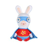 Peluche lapins crétins super lapin bleu et rouge sonore 18 cm beige TU