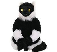 Peluche Lémurien Singe De 30 Cm Noir Blanc