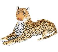 Peluche Léopard 110 cm Couché - Peluche XL - Grand Chat Marron
