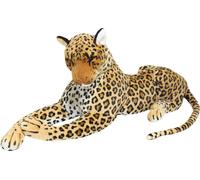 Peluche léopard BRUBAKER 110 cm couché - Peluche XL - Félidé brun