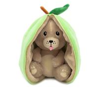 Déglingos Peluche Flipetz Crocket Chien-Pomme réversible, toute douce Vert/Beige