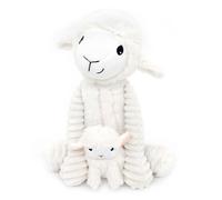 Déglingos Peluche Olou Mouton Maman et Bébé 24 cm Polyester recyclé Blanc