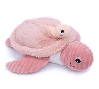 Peluche maman bébé tortue rose