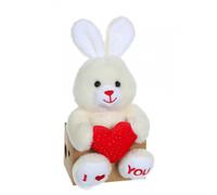 Peluche - les p'tits lovers lapin rouge - 14 cm rouge TU