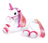 Peluche Licorne Interactive - BAYER DESIGN - Bayer Design 69536AA - Corne illuminée - Effets lumineux joues - Musique magique