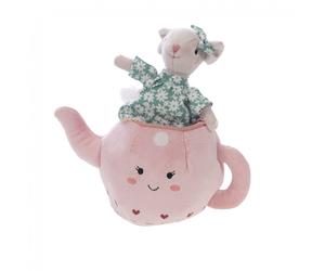 Peluche Lili La Souris Dans Sa Théière Rose TU