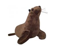 Peluche Lion de mer Marron 24 cm avec Son - Douce et Souple - otarie, Animal Marin - Set Doudou avec Carte Animaux