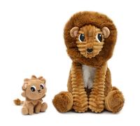 Déglingos PTIPOTOS – Peluche Lion Papa et Bébé GRAOU 26 cm Ultra douce Cassonnade