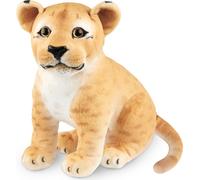 Peluche lionne BRUBAKER - 30 cm Peluche lion - Peluche bébé fauve assis - Jouet en peluche pour enfants, Brun
