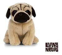 Peluche - Living Nature - Carlin - 25 cm - Noir - Pour enfants à partir de 3 ans