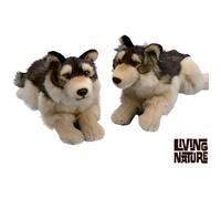 Peluche - Living Nature - Chien Loup - 35 cm - Marron - Beige - Mixte