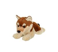 Gipsy Toys - Peluche Loup ALLONGE Marron & Beige - 25 CM