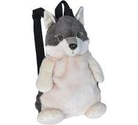 Peluche Loup En Forme Du Sac À Dos De 36 Cm Noir Blanc