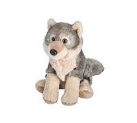 peluche loup junior 20 cm en peluche gris/crème