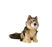 Uni-Toys - Loup, Assis - 25 cm (Hauteur) - Peluche, Doudou, Marron