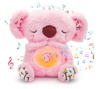 Peluche Loutre Qui Respire, Ma Loutre Calin Bonne Nuit, PQKL-party Loutre Qui Respire Loutre Peluche, Peluche Koala avec Musique et Lumières Cadeaux d'Anniversaire pour Filles et Garçons(Rose)