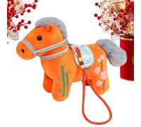 Peluche Lucky Horse - Jouet en tissu doux, pendentif à suspendre à collectionner, commémorative à câliner sur le thème du zodiaque 2026 | Accueil Chambre Crèche Voyage Véhicule Affichage Cadeau