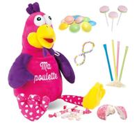 Peluche ""Ma Poulette"" accompagnée d'un sachet de 25 confiseries | Bonbons d'enfance à Offrir à Pâques ou pour Décorer votre Table