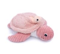 Peluche maman bébé tortue rose