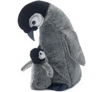Peluche Maman Pingouin Avec Bébé De 30 Cm Noir Gris