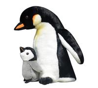 Peluche Manchot Empereur Mère et Enfant, Réaliste et Adorable, Doux Jouet pour Aquarium/Cadeau