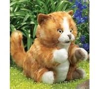 Peluche marionnette chat tabby 20 cm de la marque Folkmanis