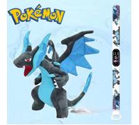 Peluche - Méga-Dracaufeu X - Bleu - 20 cm - Montre LCD offerte