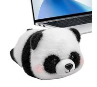 Peluche mignonne en forme de visage blush - Adorable en peluche de style panda/raton laveur, compagnon de bureau, en peluche douce en velours, jouet décoratif pour et utilisation