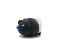 Peluche mignonne, série "chat-ver" (chat en forme de ver), modèle chat noir-ver, 10 cm