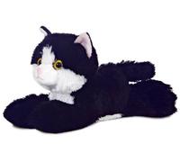 Peluche Mini Flopsie Chat Noir Et Blanc - 20 Cm