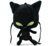 Peluche miraculous : plagg 29 cm - set doudou kwami de chat noir + 1 carte - enfant noir