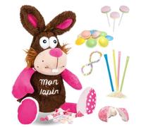 Peluche ""Mon Lapin"" accompagnée d'un sachet de 25 confiseries | Bonbons d'enfance à Offrir à Pâques ou pour Décorer votre Table