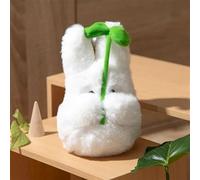 Peluche Mon voisin Totoro Ghibli : Nakayoshi Totoro Blanc avec feuille