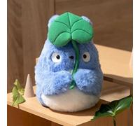 Peluche Mon voisin Totoro Ghibli : Nakayoshi Totoro Bleu avec feuille